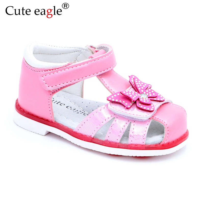 Top Trends: Cute Eagle Summer Girls Orthopedic Sandals Pu Leather Toddler Kids Shoes For Girls Closed Toe Baby Flat Shoes Size 21-26 Newest Shoppable Styles