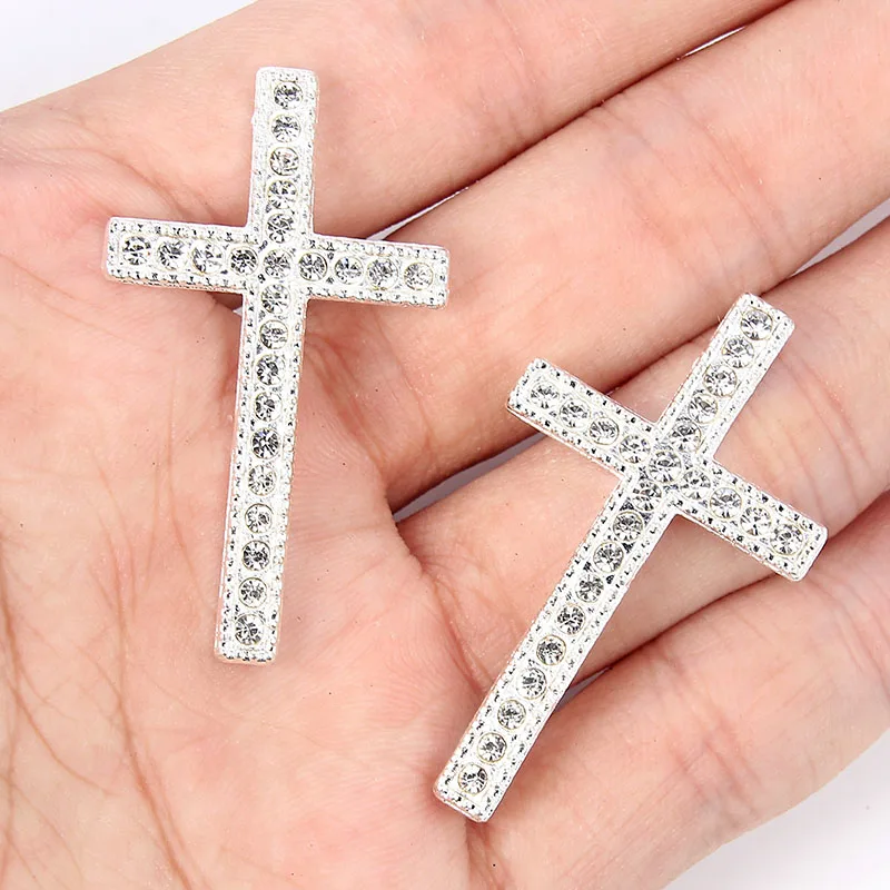 Top Trends: 10pcs Crystal Rhinestone Cross Connector Charms Beads DIY Bracelet Bangles Jewelry Making Findings 24*35mm Shoppable Styles