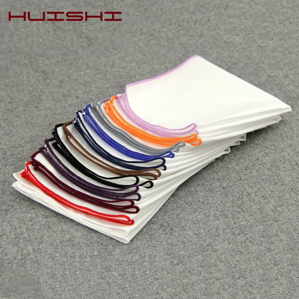 Top Trends: HUISHI 2019 New 14 Colors Men's White Pocket Square Cotton Solid Handkerchief Chest Towel Prom Holiday Party Suit Hankies 23CM Shoppable Styles