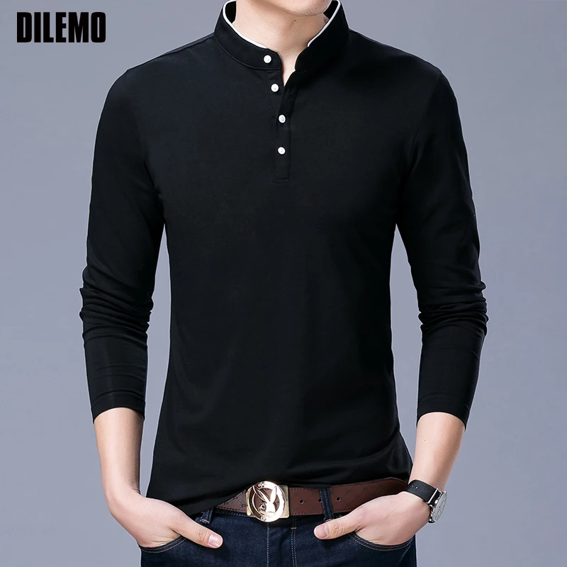 Top Trends: Hot Sell 2023 New Fashion Brand Clothing Polo Shirt Mens Long Sleeve Slim Fit Boys Mandarin Colla Polos Casual Men's Clothing Shoppable Styles