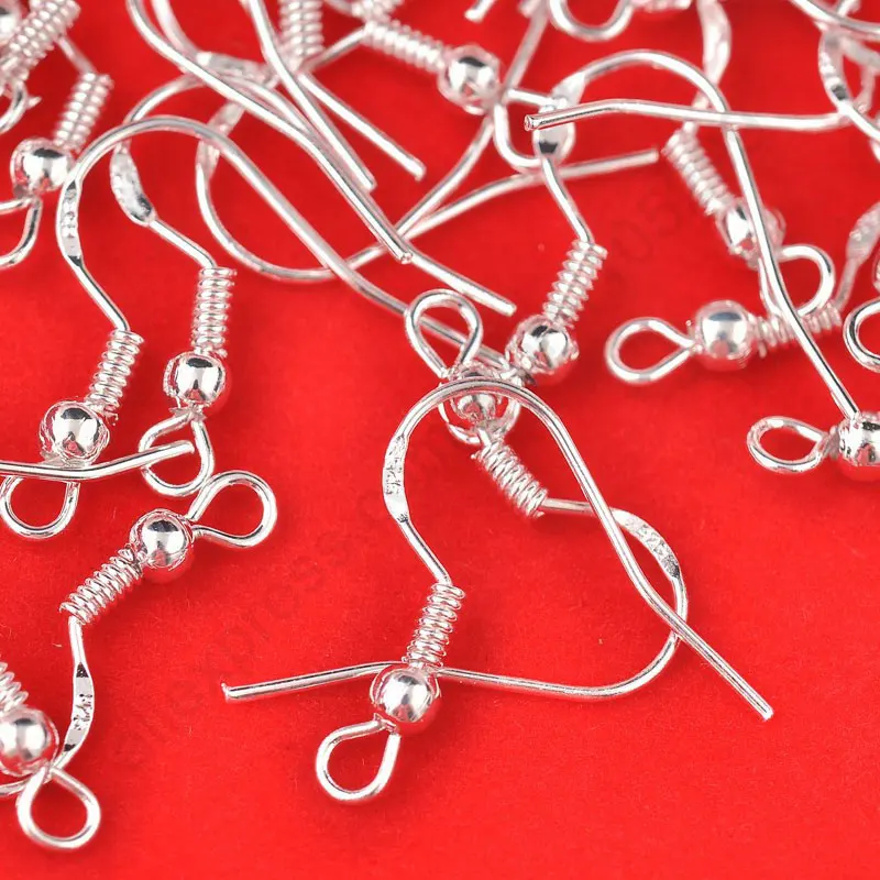 Top Trends: Wholesale 400PCS Lot 18mm 925 Sterling Silver Earring Hooks Ball Jewelry Accessory Findings Ear Wire Shoppable Styles