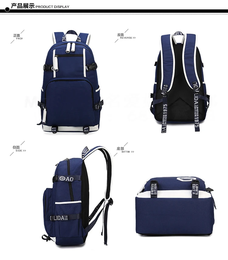 tumesinine seljakott helendavate detailidega, mitme taskuga ja reguleeritavate rihmadega