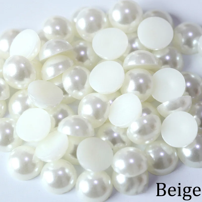 Top Trends: 2 / 3 / 4 / 5 / 6 / 8 / 10 / 12 / 14mm Imitation Pearl ABS Plastic Half Round Loose Bead For DIY Jewelry Making Accessories Nail Art Crafts Shoppable Styles - Image 4