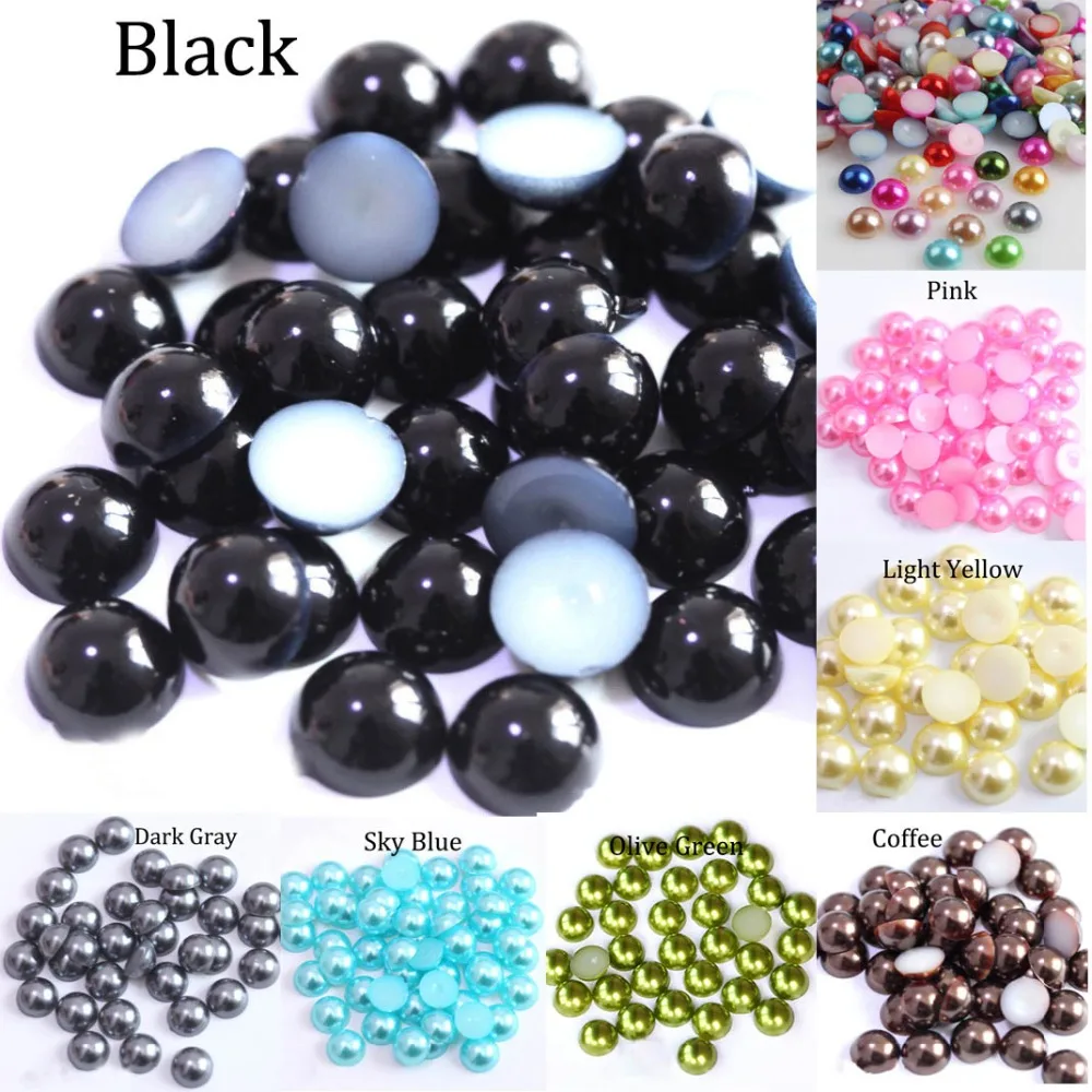 Top Trends: 2 / 3 / 4 / 5 / 6 / 8 / 10 / 12 / 14 MM Acrylic Beads Pearl Imitation Half Round Flatback Red Black Pink Bead For Jewelry Making DIY Accessories Shoppable Styles