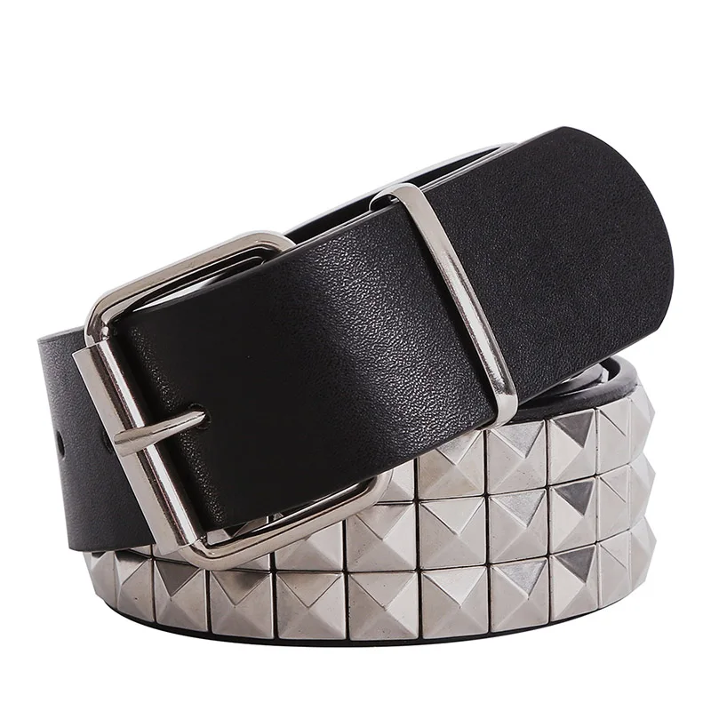 Top Trends: Shiny Pyramid Fashion Rivet Belt Men&amp;Women&#039;s Studded Belt Punk Rock With Pin Buckle Shoppable Styles