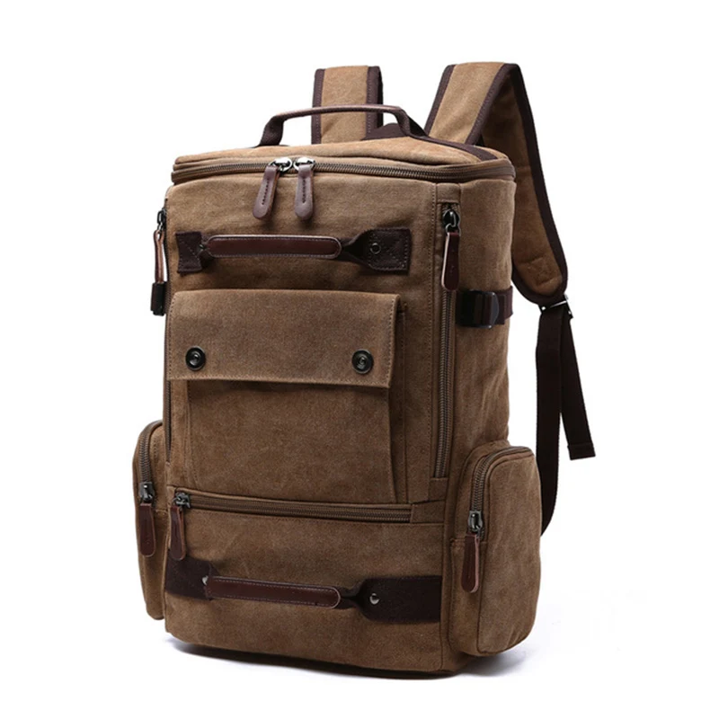 Top Trends: Men&#039;s Backpack Vintage Canvas Backpack School Bag Men&#039;s Travel Bags Large Capacity Backpack Laptop Backpack Bag High Qualit Shoppable Styles