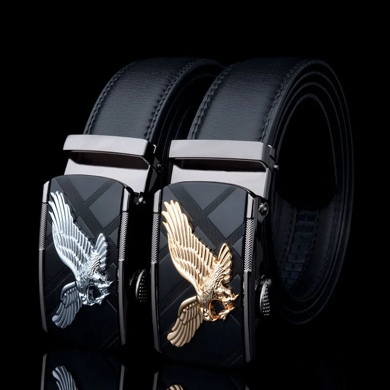 Top Trends: Designer Belts For Men Eagle Metal Automatic Buckle Split Leather Waist Belt For Luxury Fashion Cowhide Men&#039;s Belt Novelty 3.5cm Shoppable Styles