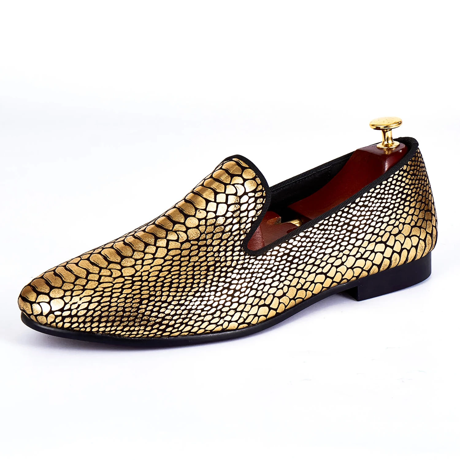Harpelunde Men Formal Shoes Gold Snake Skin Paisley Wedding Shoes Fashion  Designer Loafers Size 7-14 – Fashiontion