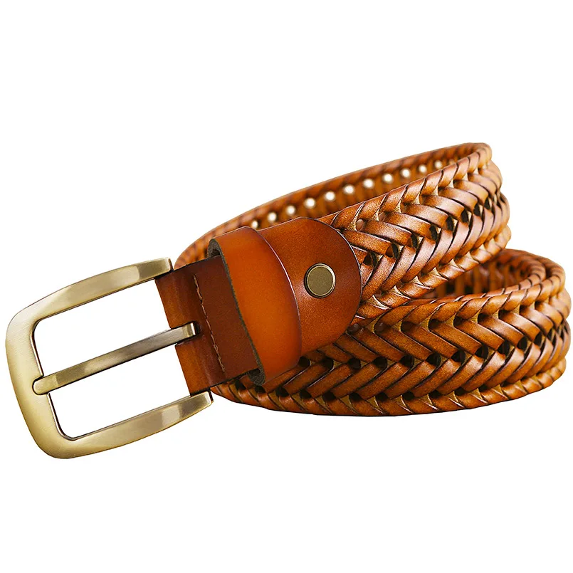 Top Trends: Luxury Genuine Leather Braided Belt Man Fashion Men Belts Quality Cow Skin With Faux Leather Waist Strap Male For Jeans W 3.3 Cm Shoppable Styles - Image 5