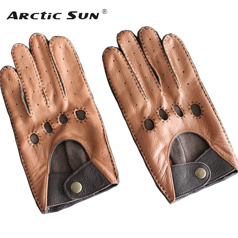 Top Trends: Men's Genuine Leather Gloves Male Breathable Fashion Classic Goatskin Unlined Thin Spring Summer Driving Mittens TB15 Shoppable Styles