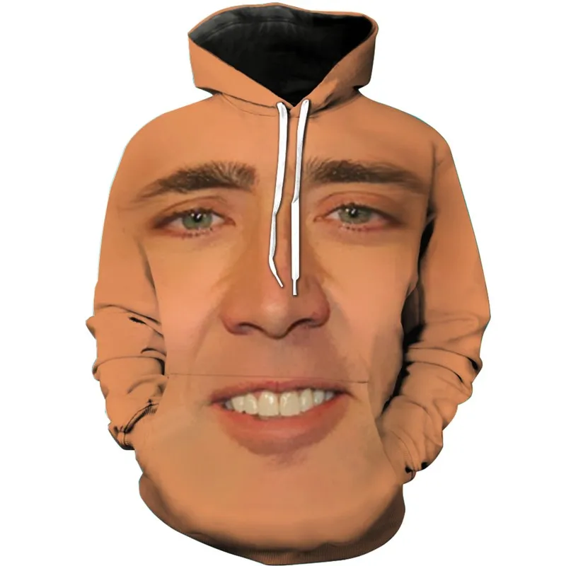 Top Trends: YX GIRL 2018 New Fashion Sweatshirt Men / Women Hoodies The Giant Blown Up Face Of Nicolas Cage Funny Print 3D Sweatshirts Shoppable Styles