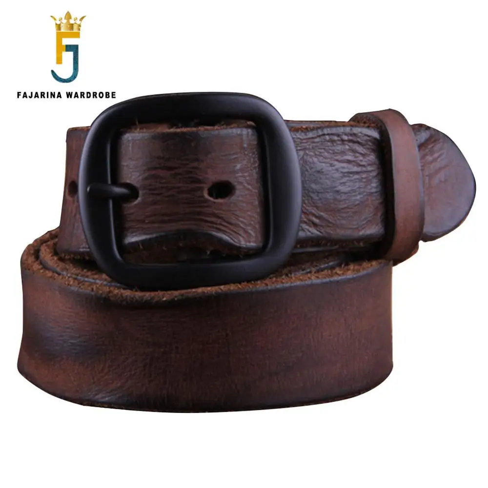 Top Trends: FAJARINA Top Quality Mens Personality Men's Folded Cowhide Genuine Leather Western Retro Styles Cow Skin Belts For Men N17FJ091 Shoppable Styles