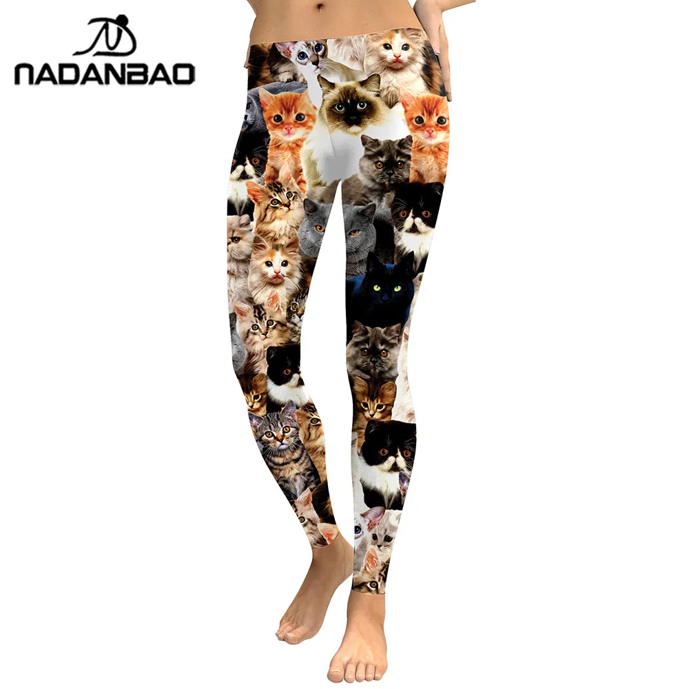 Top Trends: NADANBAO 2024 Women Leggings Lovely Cat Hologrephic Digital Print Fitness Legging High Waist Workout Pants Casual Street Leggins Shoppable Styles