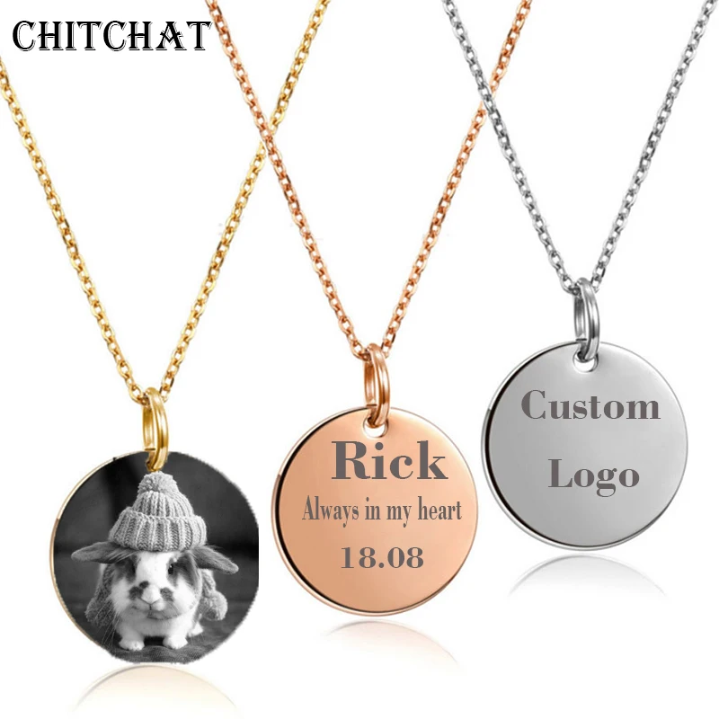 Top Trends: Personalized Name Letter Necklaces Stainless Steel Custom Engraved Photo Date Logo Pendant Necklace For Baby Gift Shoppable Styles