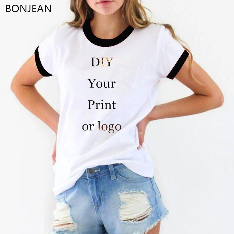 Top Trends: Customized Print Tee Shirt Femme Your OWN Design Logo / Picture Custom Women T-shirt T Shirt Female Birthday Tee Shirt Shoppable Styles