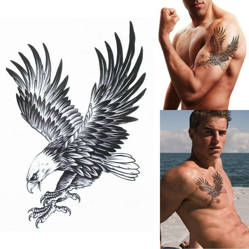 Top Trends: EAGLE TEMPORARY TATTOO - BLACK, BALD EAGLE, MENS, WOMENS, KIDS, REALISTIC, FAKE Shoppable Styles