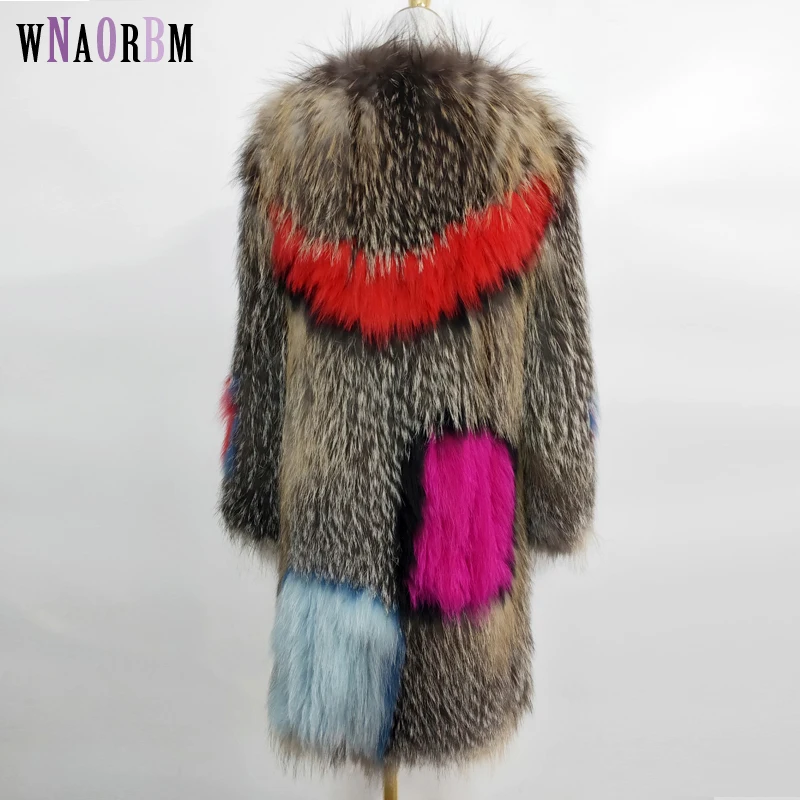 Top Trends: Classic Style Raccoon Fur Woven Jacket Stitching Color True Fox Fur Coat Ladies Fur Coat 100% Raccoon Fur Shoppable Styles