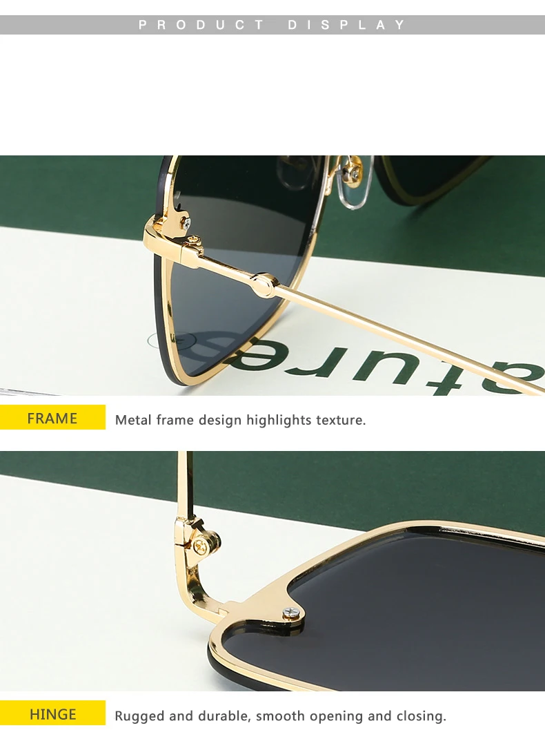 Top Trends: New Fashion Lady Oversize Rimless Square Bee Sunglasses Women Men Small Glasses Gradient Sun Glasses Female UV400 Shoppable Styles - Image 6