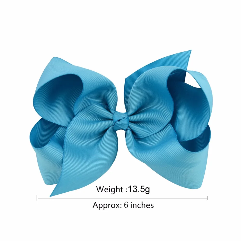 Top Trends: 1Pcs 6 Inch 40 Colorful Kids Girls Big Solid Ribbon Hair Bow Clips With Large Hairpins Boutique Hairclips Hair Accessories 588 Shoppable Styles - Image 3