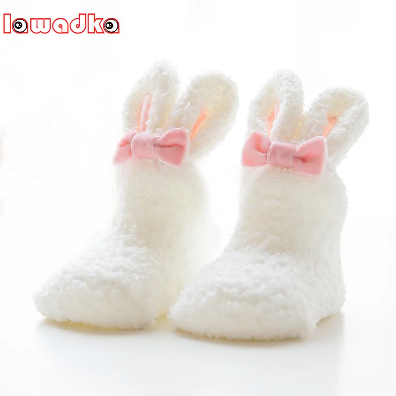 Top Trends: Lawadka 0-24M New Winter Coral Fleece Newborn Baby Girls Socks Soft Cute Rabbit Infant Socks For Girls 2022 Clothes Accessories Shoppable Styles