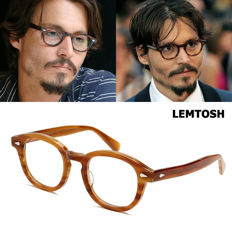 Top Trends: JackJad Top Quality Acetate Frame Johnny Depp Lemtosh Style Eyewear Frame Vintage Round Brand Design Eyeglasses Oculos De Grau Shoppable Styles