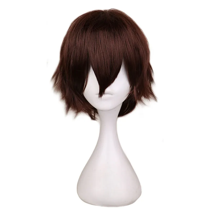 Top Trends: QQXCAIW Short Straight Cosplay Wig Men Dark Brown Synthetic Hair High 100% Temperature Fiber Wigs Shoppable Styles