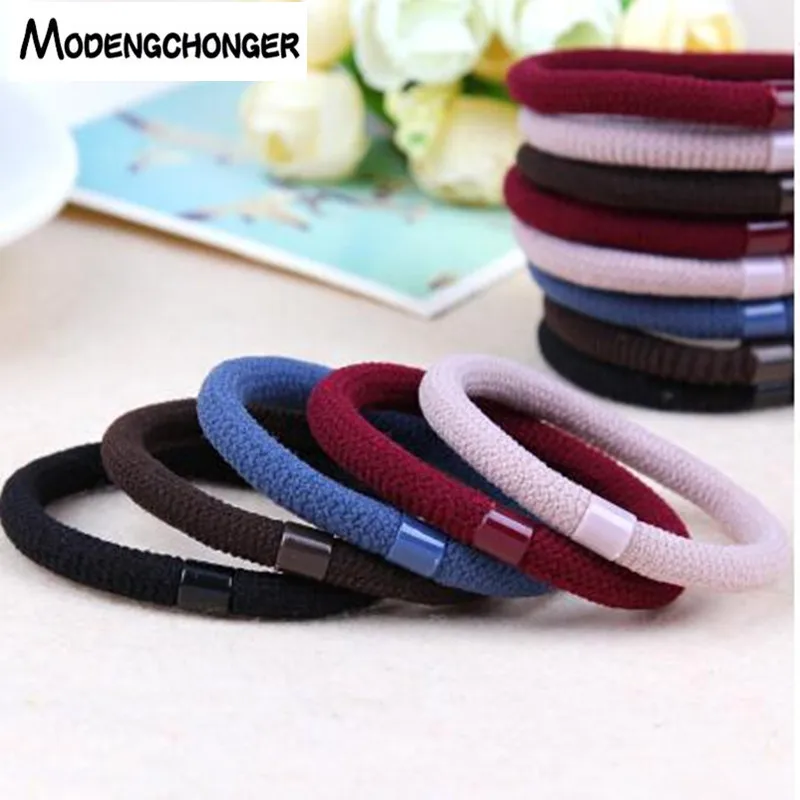 Top Trends: 10 Pcs / Lot Solid Color Black Hair Bands High Elastic Simplicity Hair Ties Ponytail Holder For Girls Women Hair Accessories Shoppable Styles