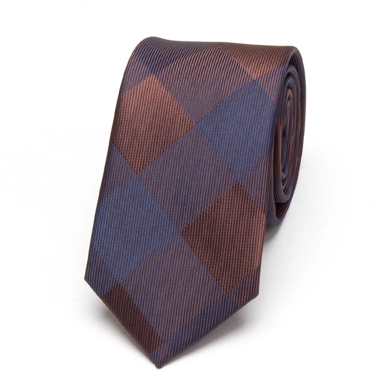 Top Trends: Men Neckties Classic Brown Fashion Wedding Leisure Business Skinny Ties Men&#039;s Party Skinny Slim Tie Plaid Jacquard Woven Narrow Shoppable Styles