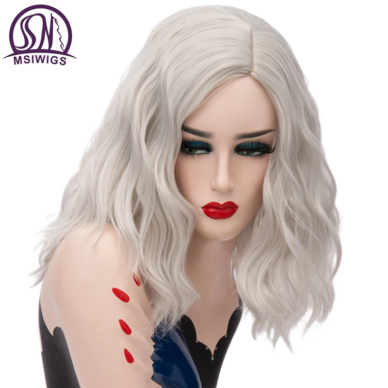 Top Trends: MSIWIGS Woman Short Silver White Synthetic Wigs For Women Heat Resistant Cosplay Hair Pink Blonde Wig Shoppable Styles