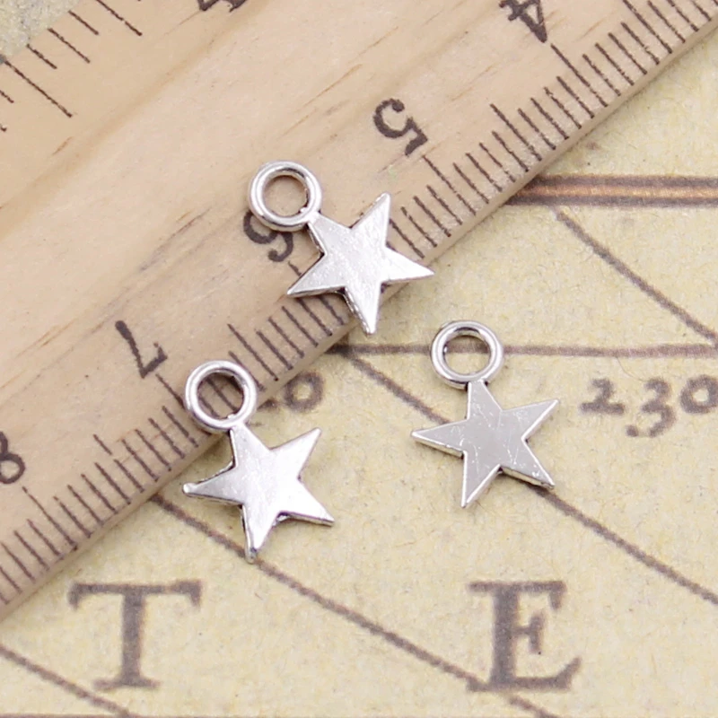 Top Trends: 30pcs Charms Star 11x8mm Tibetan Silver Color Pendants Antique Jewelry Making DIY Handmade Craft Shoppable Styles