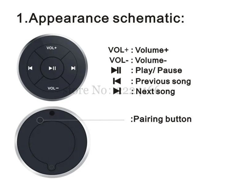must ümmargune juhtseade helitugevuse ja esitusnuppudega