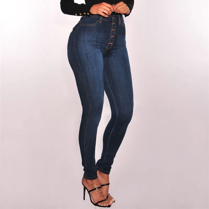 Top Trends: Jeans For Women High Waist Push Up Jeans High Elastic Stretch Ladies Mom Jeans Female Washed Denim Skinny Pencil Pants Shoppable Styles - Image 3