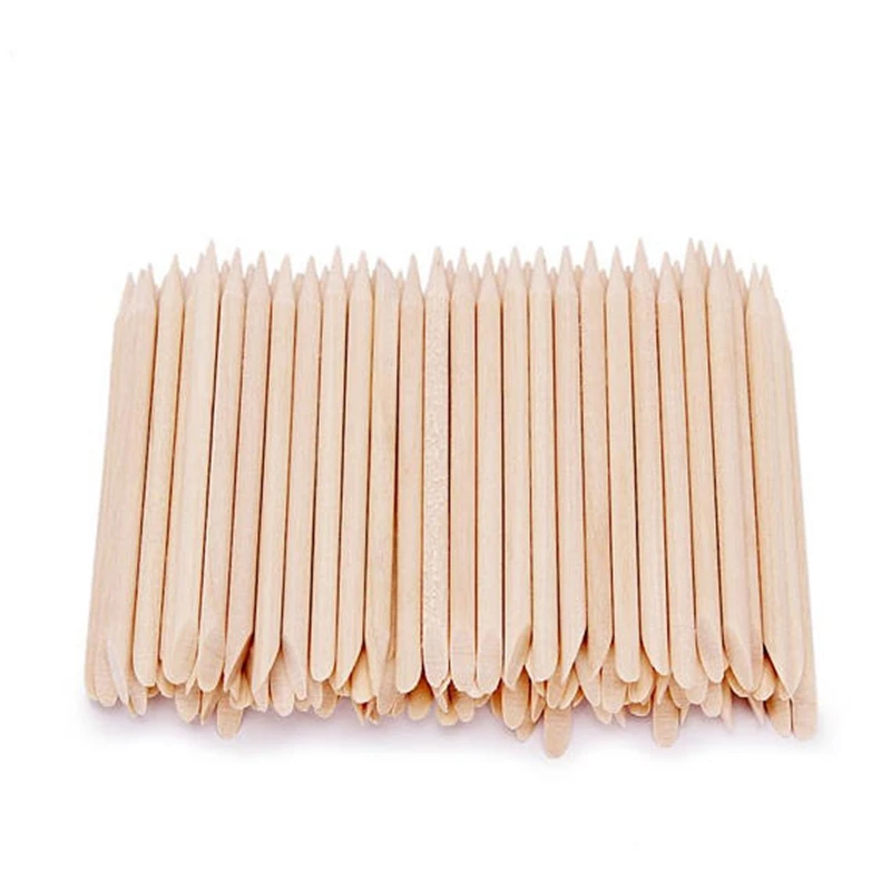 Top Trends: 1 Pack 50 / 100pcs Orange Wood 2-Way Use Nail Art Cuticle Pusher Remover Pedicure Manicure Sticks Tool TRP09 (11.5cm Long) Shoppable Styles - Image 4