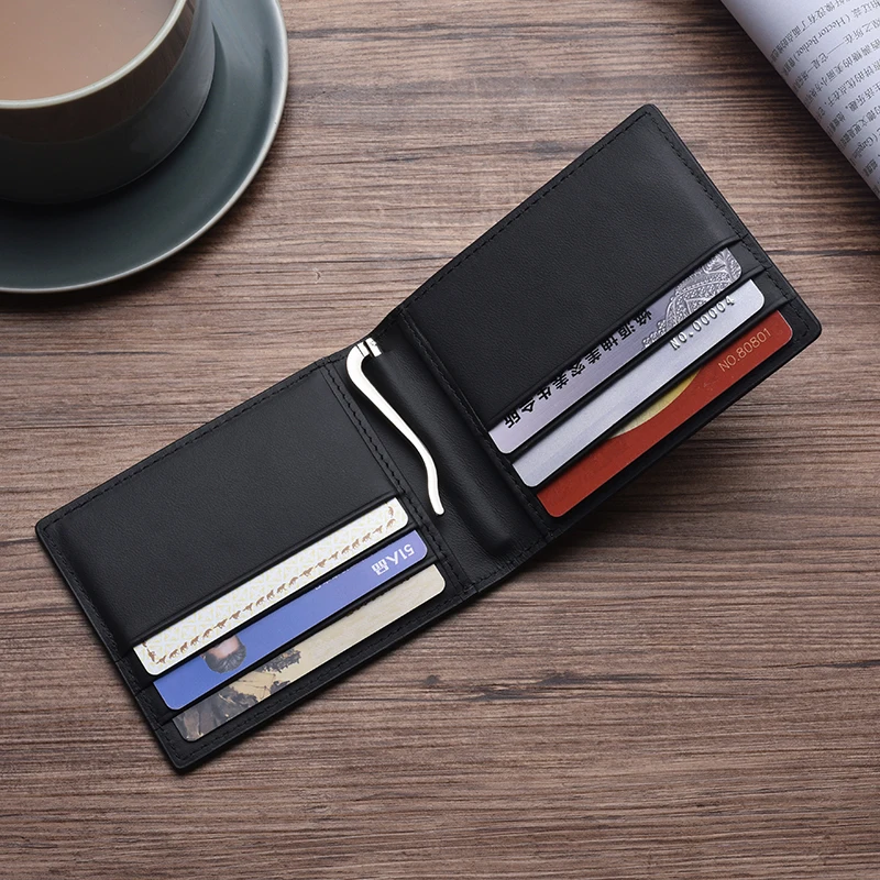 Top Trends: Luxury RFID Genuine Leather Men Wallet Male Purse For Money Clamp Clip Bag Business Card Holder Short Portomonee Walet Vallet Shoppable Styles