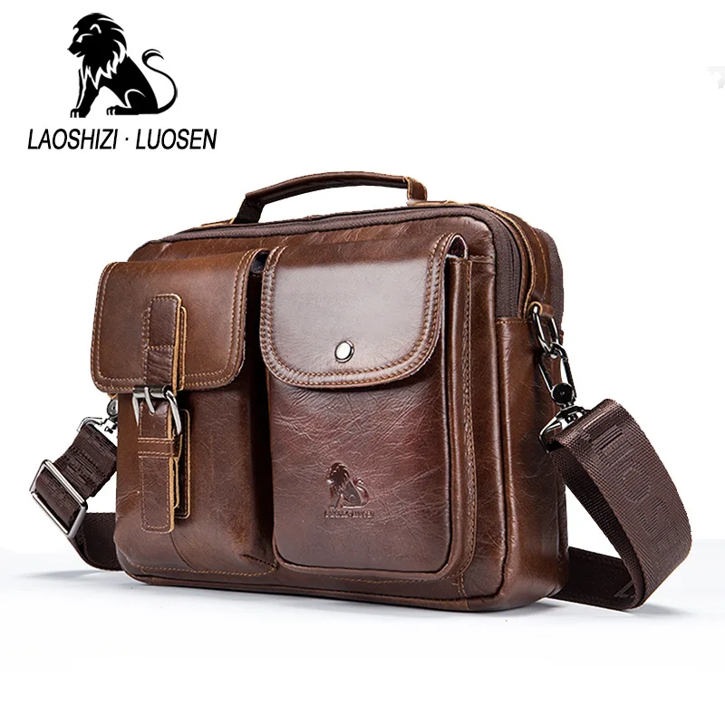 Top Trends: Brand Genuine Leather Men Business Messenger Bag Man Shoulder Bag Vintage Male Casual Totes Handbag Cowhide Crossbody Bag Shoppable Styles