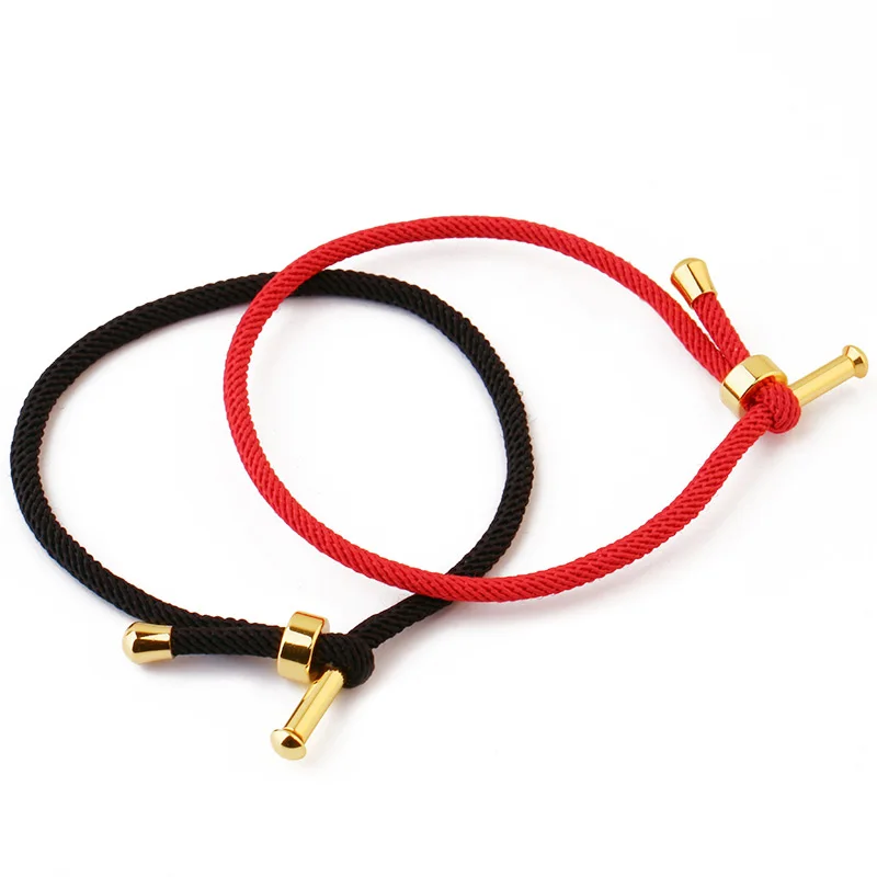 Top Trends: 24cm Red Thread Rope Couple Bracelet Gold Copper Milan Adjustable Thread Twine Bracelet Bangle For Men Women DIY Jewelry Making Shoppable Styles - Image 4