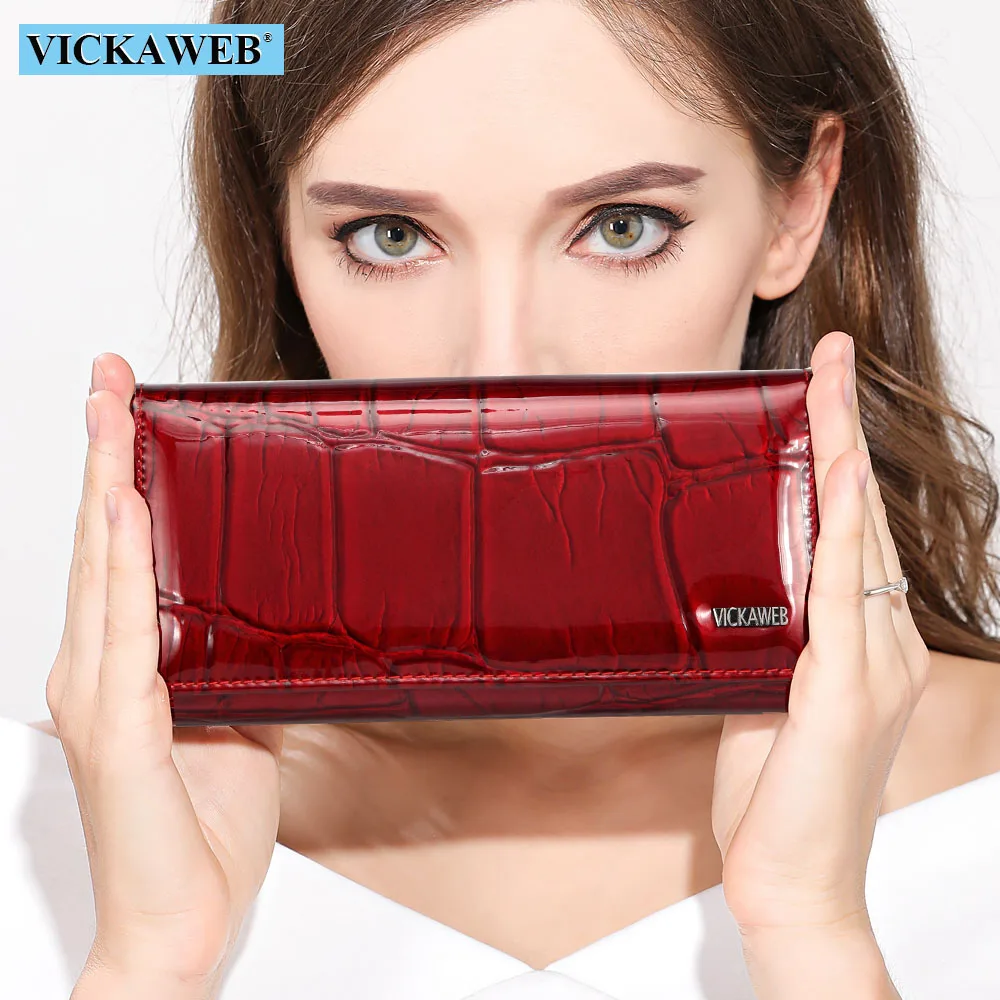 Top Trends: VICKAWEB Magnetic Hasp Wallet Women Genuine Leather Wallet Female Fashion Women Wallets Long Womens Wallets And Lady Coin Purses Shoppable Styles