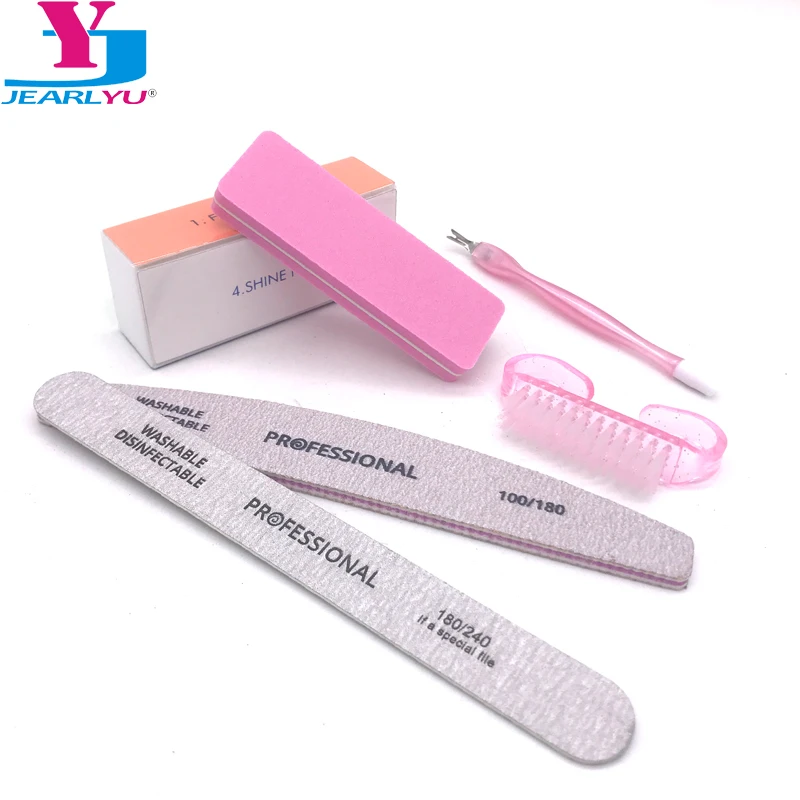 Top Trends: 6 Pcs / Set Nail Files Brush Durable Buffing Grit Sand Fing Nail Art Tool Accessories Professional Nail File UV Gel Polish Tools Shoppable Styles