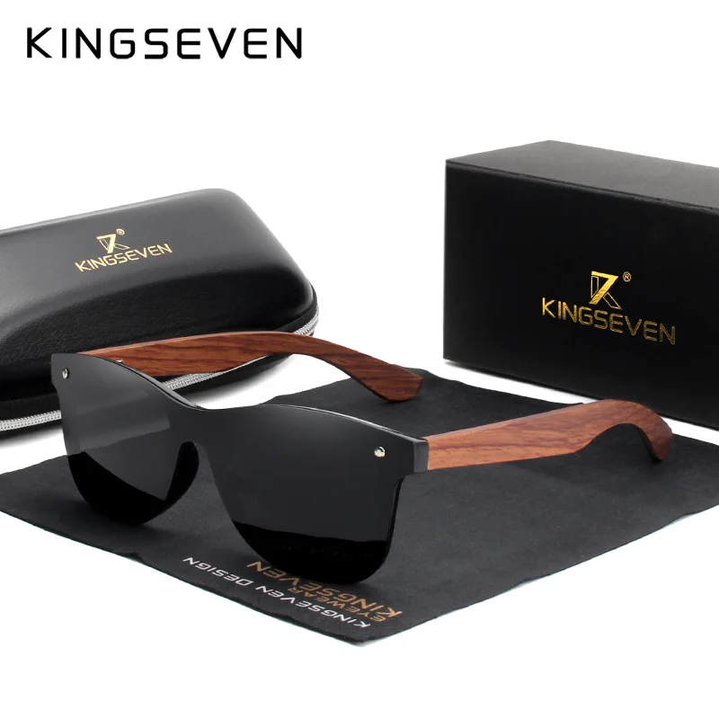 Top Trends: KINGSEVEN Natural Wooden Sunglasses Men Polarized Fashion Sun Glasses Original Eye Protection Eyewear Oculos De Sol Masculino Shoppable Styles - Image 4