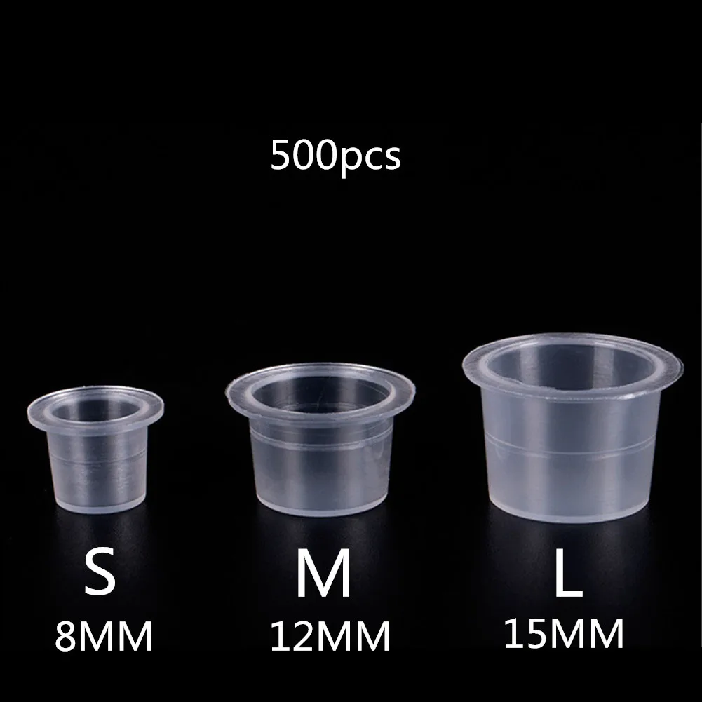 Top Trends: 500 / 1000 PCS Plastic Disposable Microblading Tattoo Ink Cups S / M / L Permanent Makeup Pigment Clear Holder Container Cap Shoppable Styles