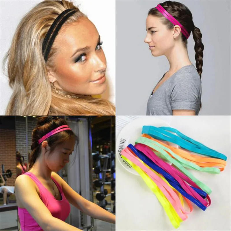 Top Trends: Popular Non-slip Sports Yoga Running Fitness Headband Women Girls Elastic Hair Head Bands Accessories For Men Scrunchy Headwear Shoppable Styles