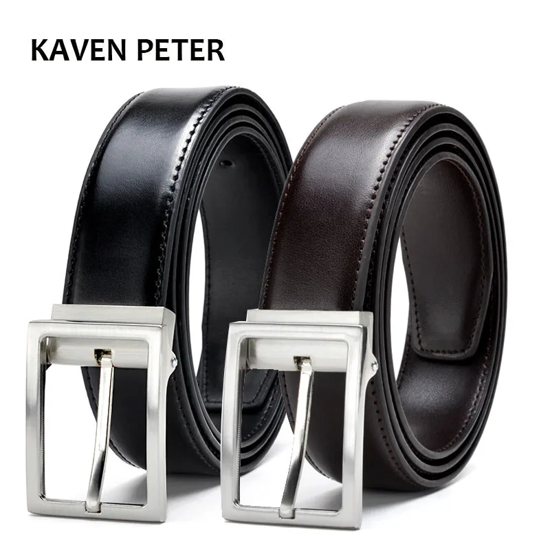 Top Trends: Men Belts Gold Metal Genuine Leather Mens Luxury Strap Male Belt Formal Men&#039;s Trousers Belt Cintos Masculinos Ceinture Homme Shoppable Styles