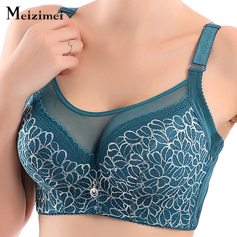 Top Trends: Meizimei Bras For Women Summer Plus Large Big Size Lady Super Thin Push Up Bralette Gather Lace Crop Top Bh Sexy Brassiere Girl Shoppable Styles