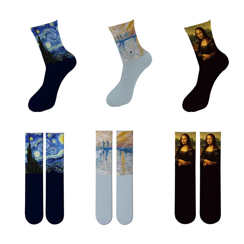 Top Trends: Retro Mona Lisa Socks For Women Unisex Famous Oil Painting Art Socks Funny Happy Men's Casual Winter Spring Socks Skarpetki Sox Shoppable Styles - Image 2