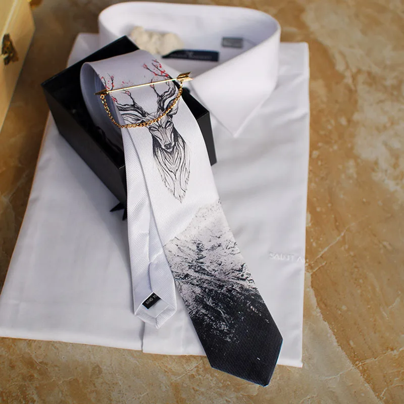 Top Trends: New Fashion Male Men's Casual Original Handmade Wedding Party Birthday Unique Tie Printed Necktie Host Western Shoppable Styles