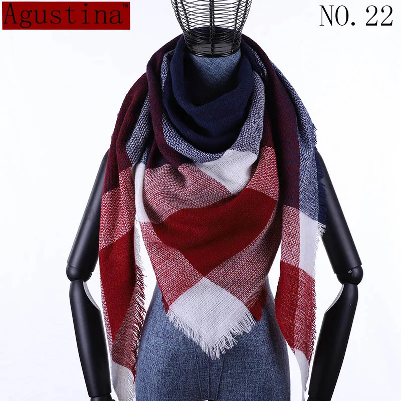 Top Trends: Women Plaid Scarf Winter Cashmere Tartans Scarf Shawl Poncho Triangle Scarfs Luxury Capes Pashmina Ladies Scarves Womens Shaws Shoppable Styles