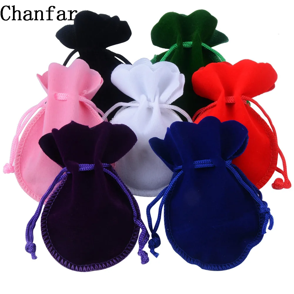 Top Trends: Chanfar 25pcs 7x9cm Velvet Bag White Red Black Pink Green Drawstring Pouch Calabash Shape Gift Packing Bags For Wedding Pouches Shoppable Styles