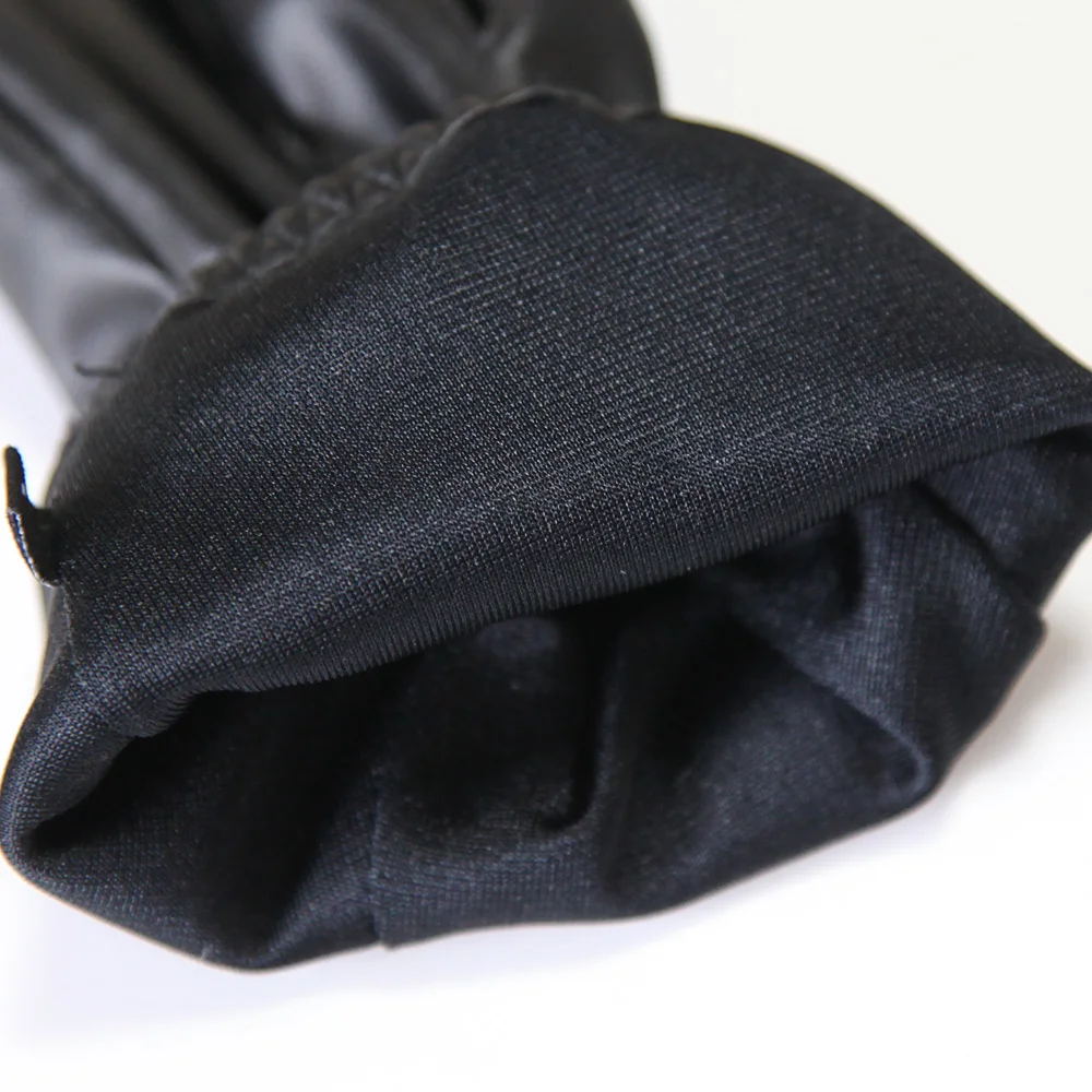 Top Trends: Fashion Black PU Leather Gloves Male Thin Style Driving Leather Men Gloves Non-Slip Five Fingers Full Palm Touchscreen PM014PN Shoppable Styles - Image 5