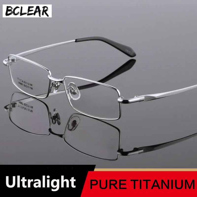 Top Trends: BCLEAR Classic Eyewear Pure Titanium Glasses Frame Men Eyeglasses Optical Prescription Reading Clear Eye Lens Male Spectacle Shoppable Styles