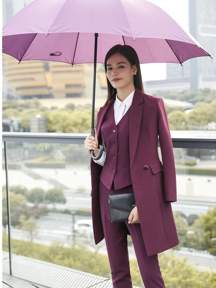 Top Trends: High Quality Fabric 2018 Fall Winter Women Blazers Suits Uniform Designs Business Ladies Office Suits With Long Windbreaker Shoppable Styles